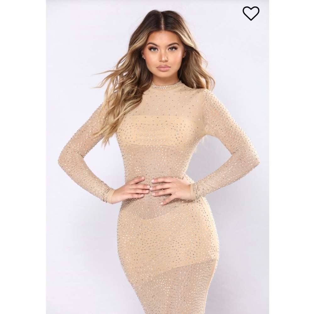 Nude Sheer Sparkly Dress